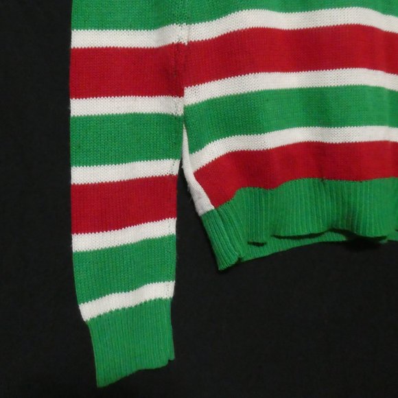 HAPPY HOLIDAYS | small, s | Emoji and Striped | Ugly Christmas Sweater | Unisex - Picture 13 of 15